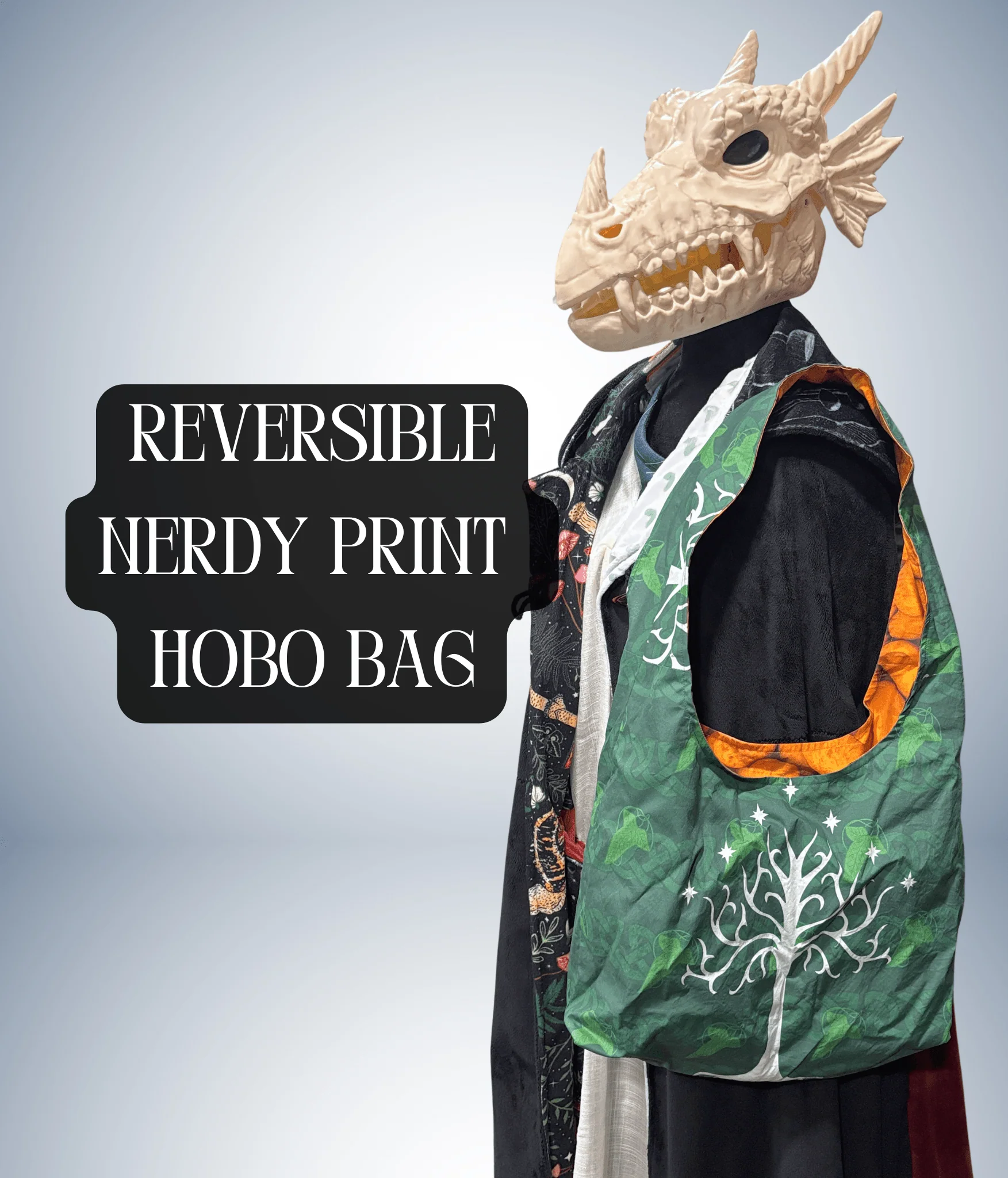 Hobo Bag - Cotton Reversible Double Layered