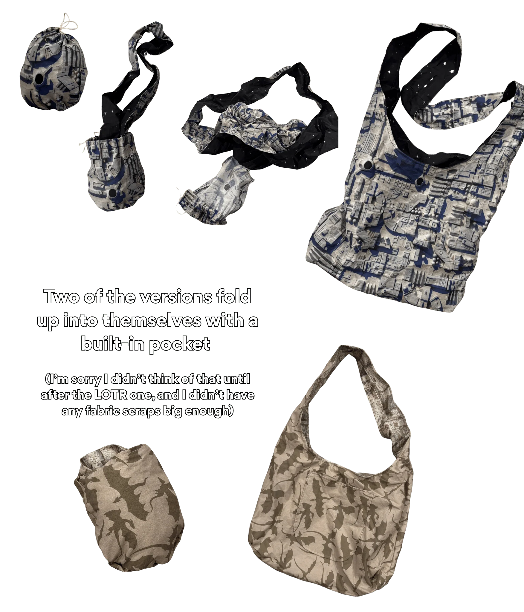 Hobo Bag - Cotton Reversible Double Layered - Image 2