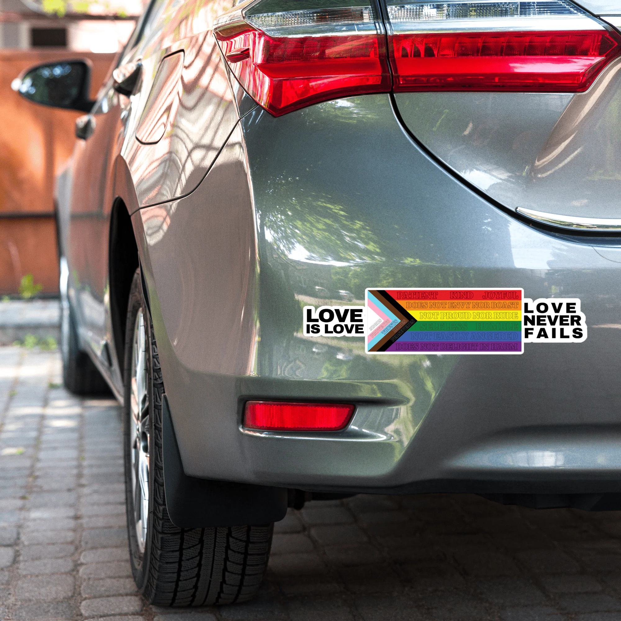 Love Never Fails bumper sticker - Image 2