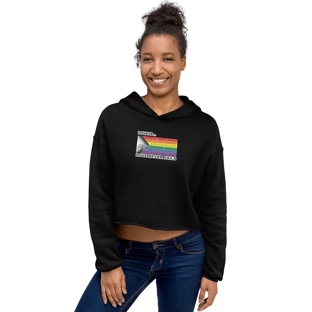 Love Never Fails Crop Hoodie