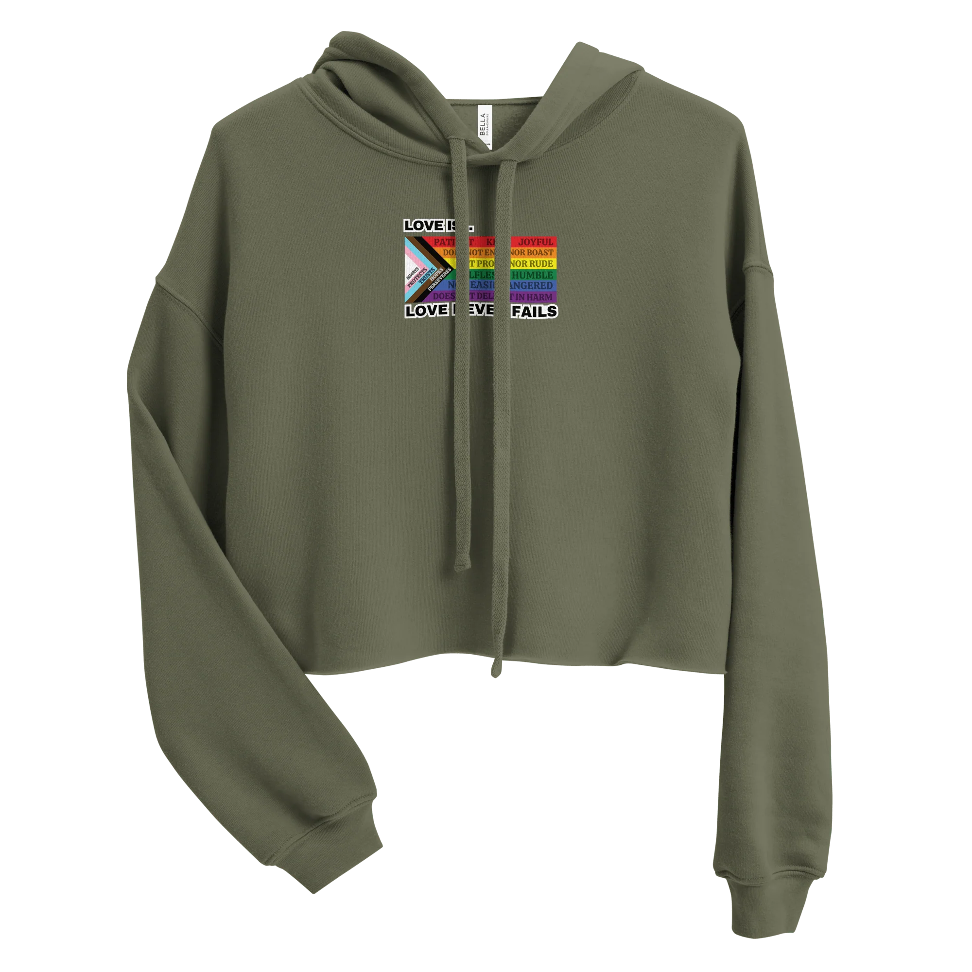 Love Never Fails Crop Hoodie - Image 8