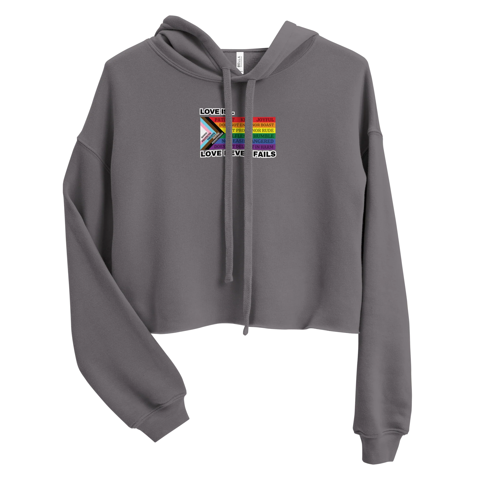 Love Never Fails Crop Hoodie - Image 9